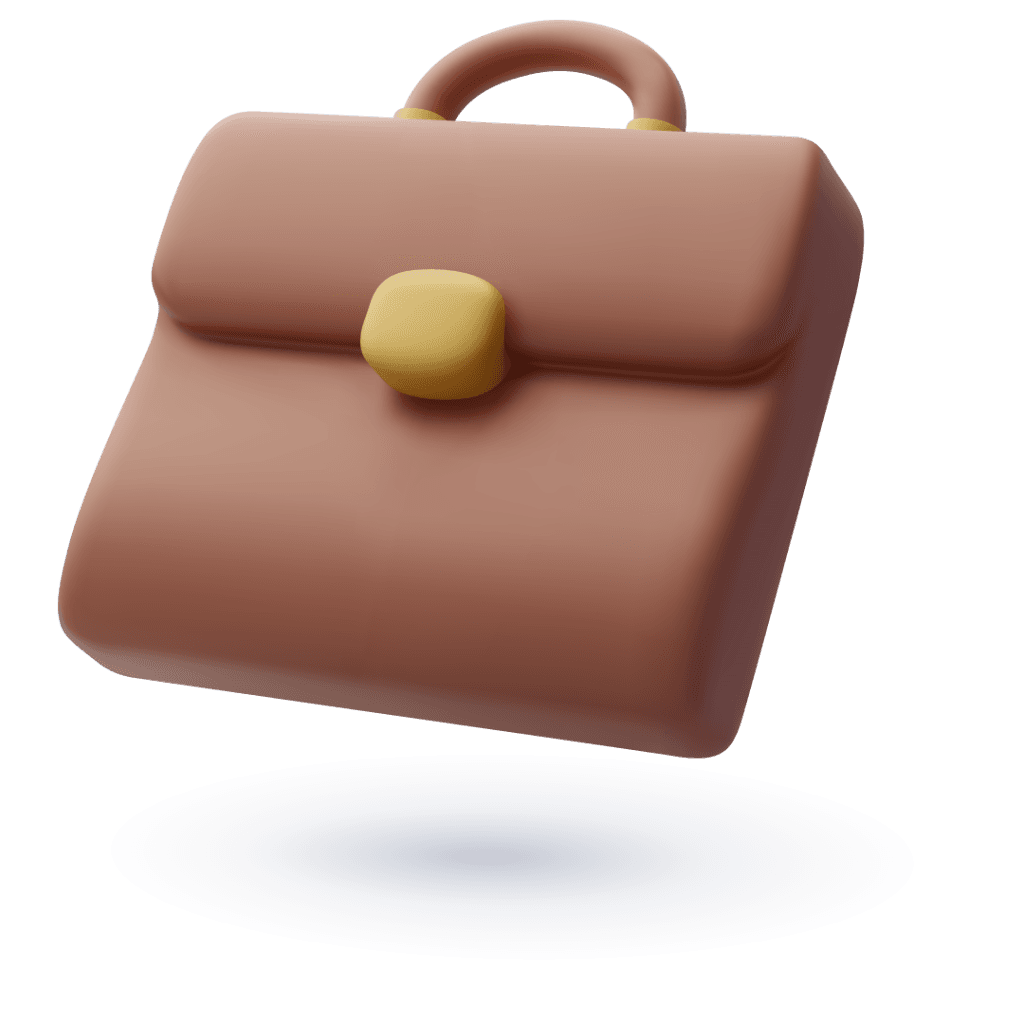 3D illustration of a briefcase